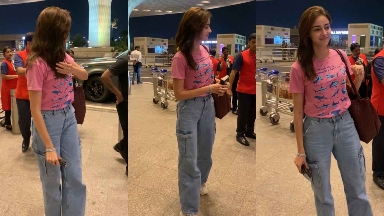 Ananya Panday gives her minimalistic Gen-Z airport look luxe twist with Bottega Venetta tote bag worth Rs 8,14,706 (PC: Varinder Chawla)