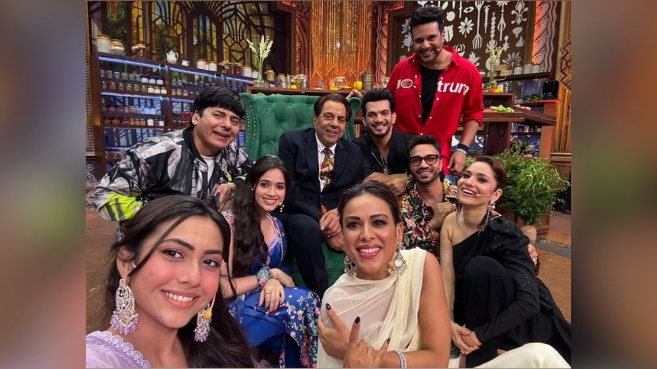 Nia Sharma drops wholesome picture with Dharmendra and other members of Laughter Chefs 