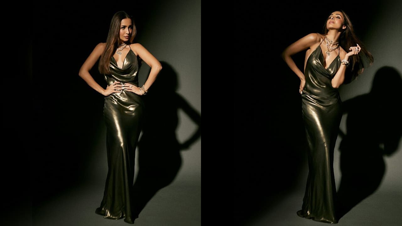 Malaika Arora in metallic slip dress 