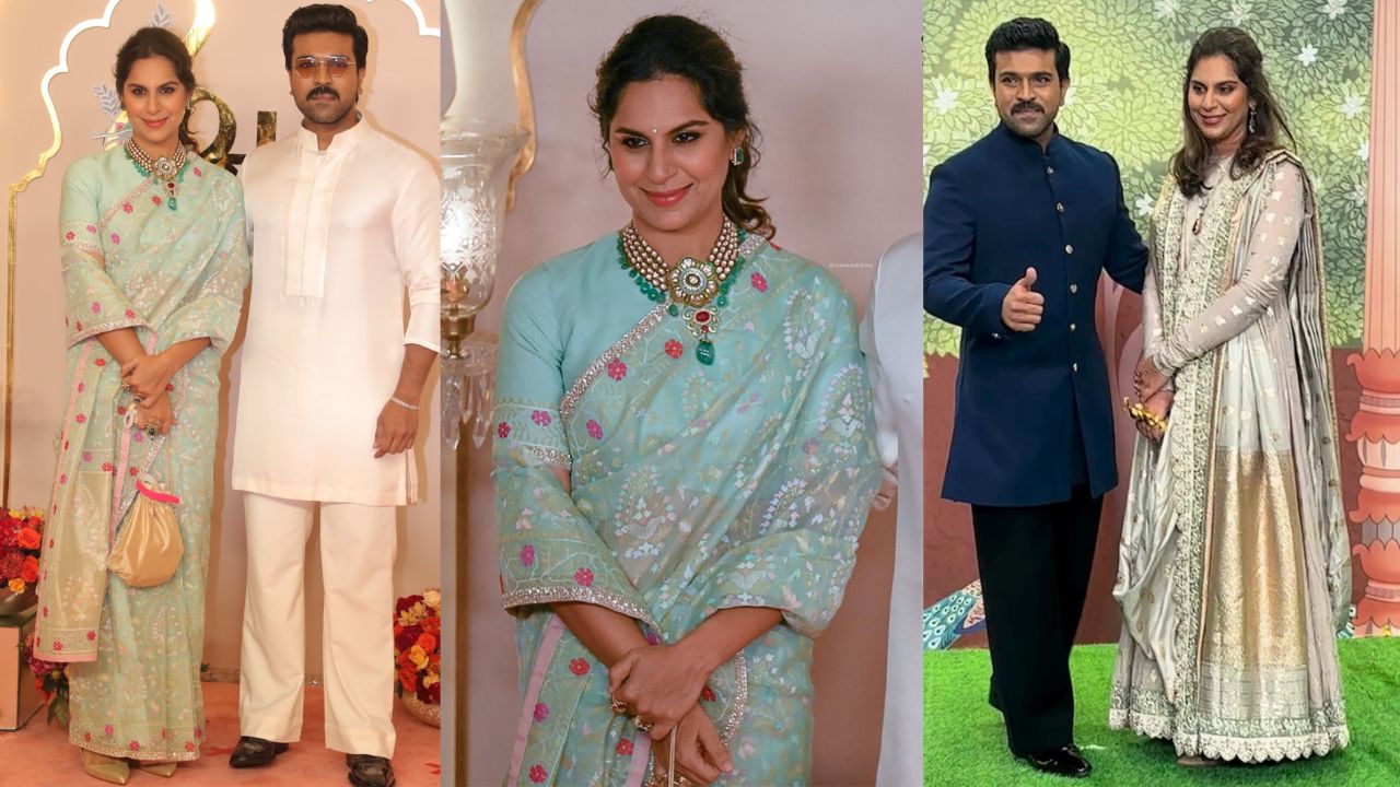 Upasana Konidela in saree for wedding and anarkali for reception (X)