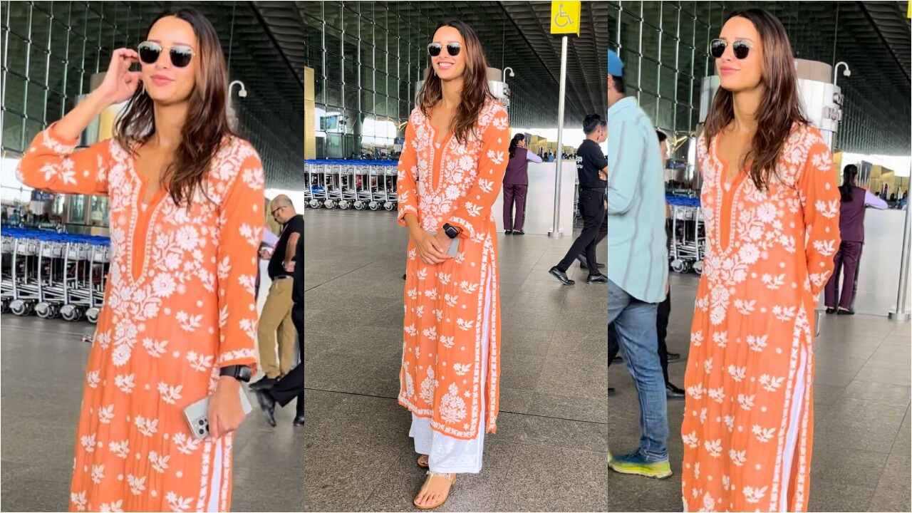 Triptii Dimri's ethnic airport look (PC: Pinkvilla Instagram)