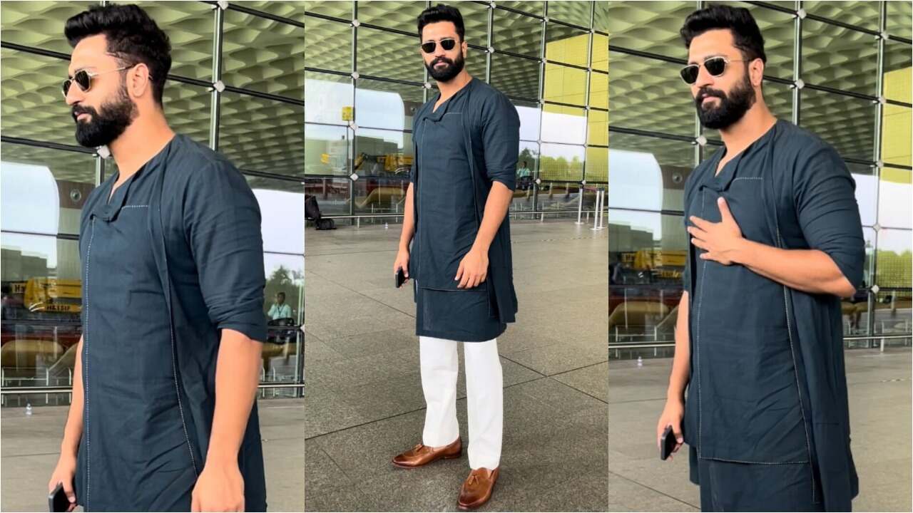 Vicky Kaushal's ethnic airport look (PC: Pinkvilla Instagram)