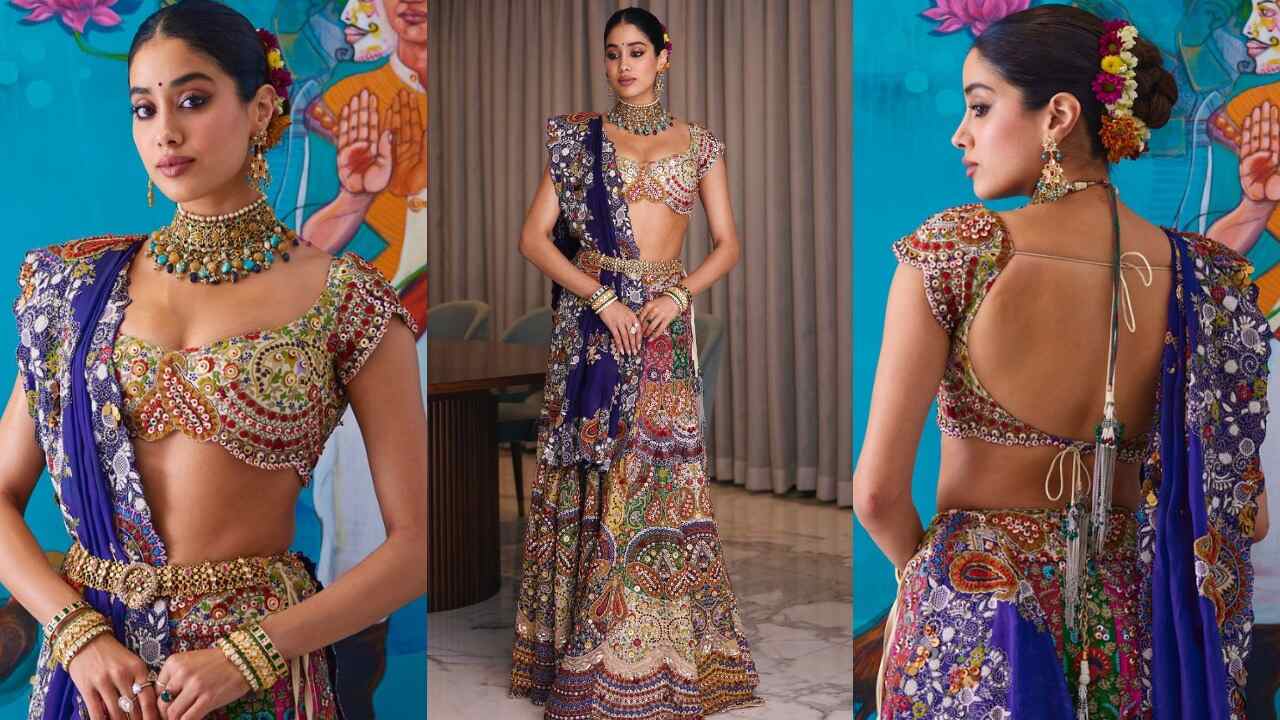 Janhvi Kapoor's colorful lehenga look (PC: Janhvi Kapoor's Instagram)