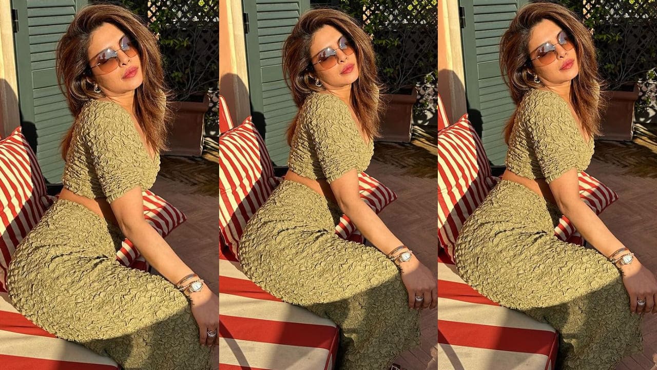 Priyanka Chopra in olive co-ord set 