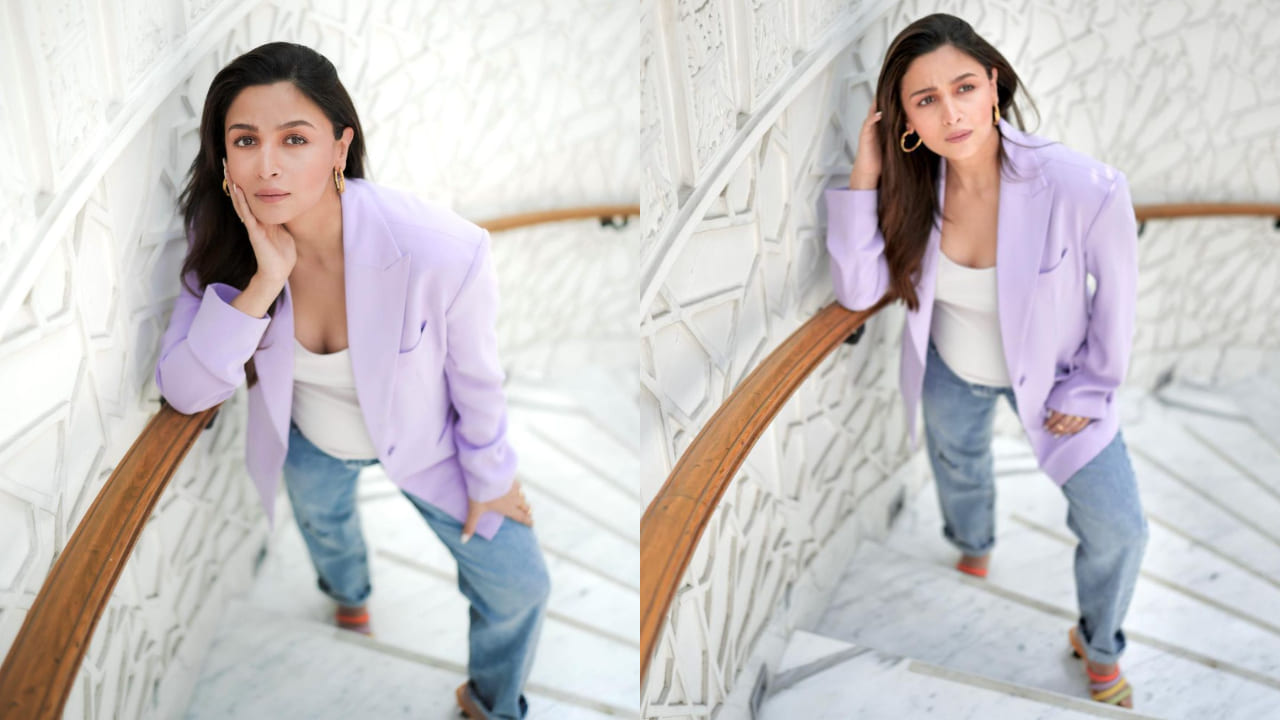 Alia Bhatt in jeans and blazer 