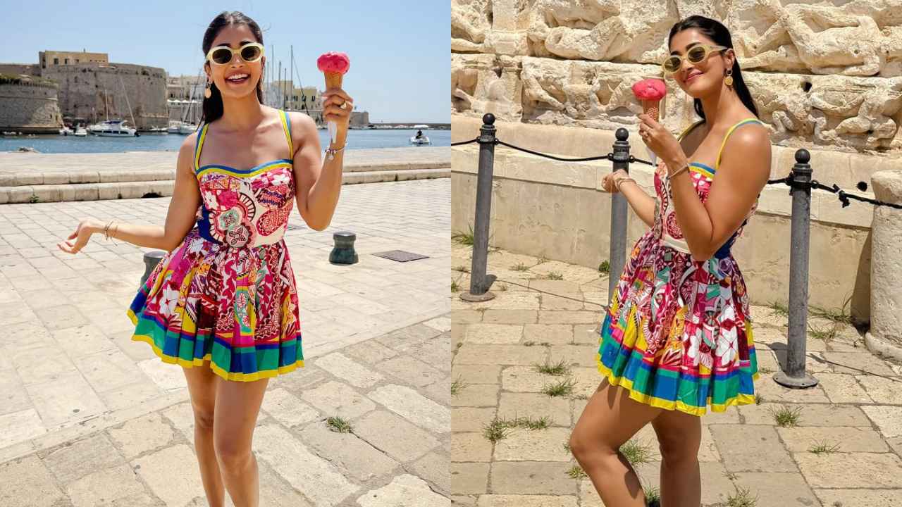 Pooja Hegde adds another page to vacation diaries in Saaksha and Kinni’s colorful mini-dress and it’s mamma mia  (PC: Pooja Hegde Instagram)