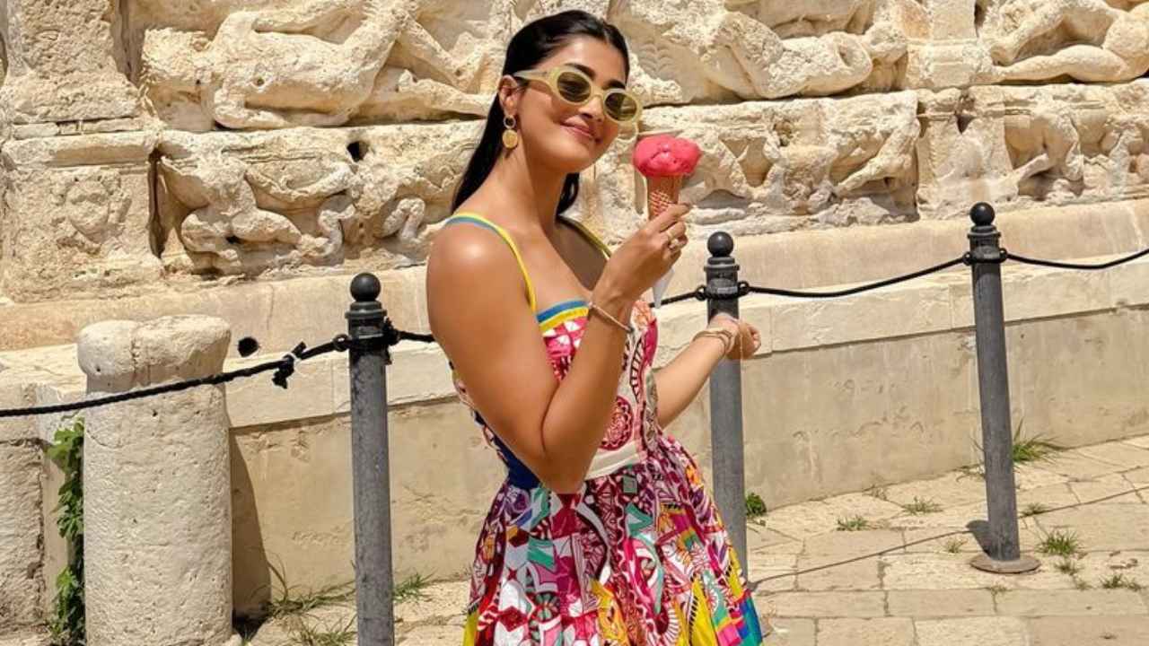 Pooja Hegde adds another page to vacation diaries in Saaksha and Kinni’s colorful mini-dress and it’s mamma mia  (PC: Pooja Hegde Instagram)