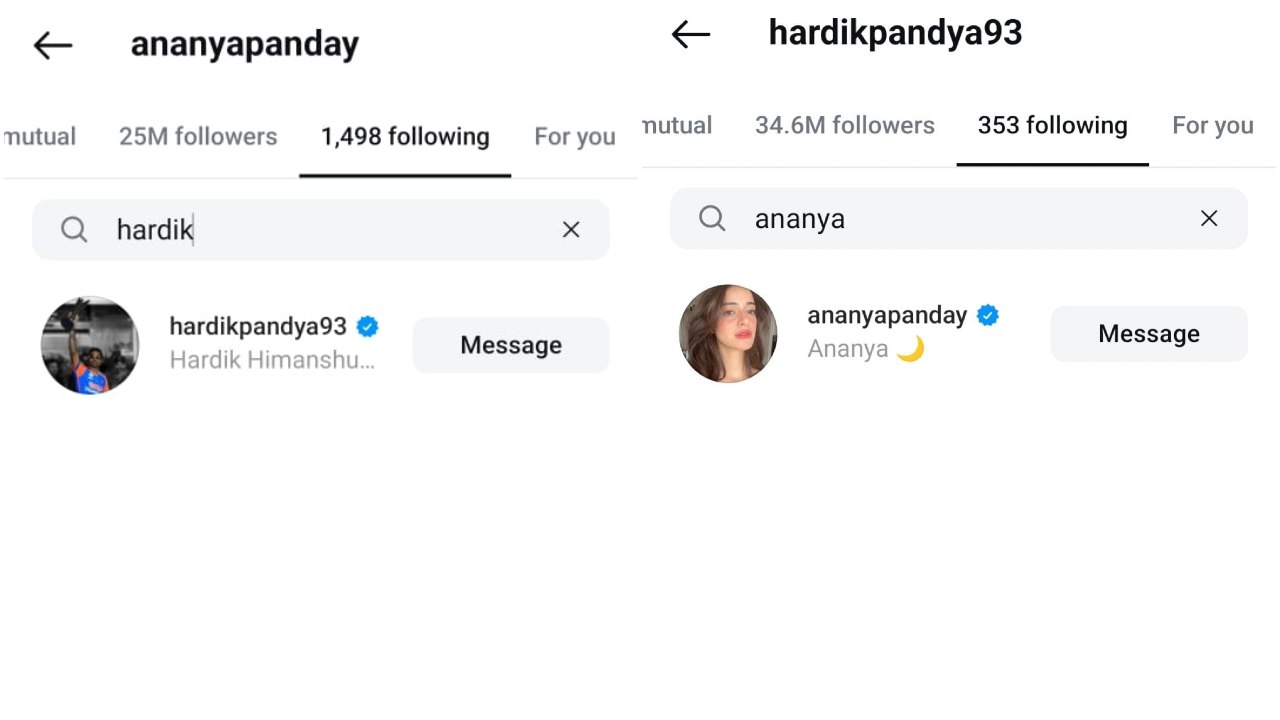 Did Ananya Panday and Hardik Pandya follow each other on Instagram days after dancing together at Anant-Radhika’s wedding?