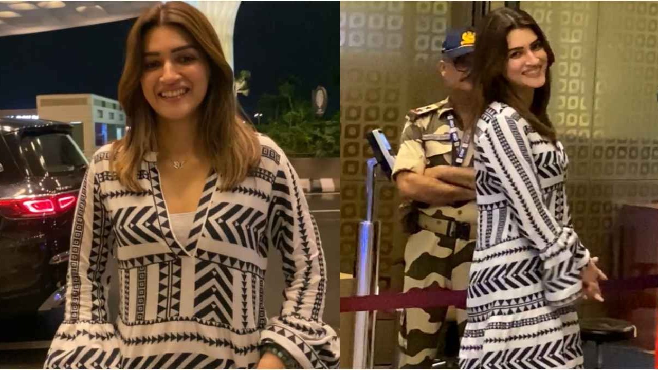 Kriti Sanon’s airport look ft printed mini-dress is perfect for casual ...