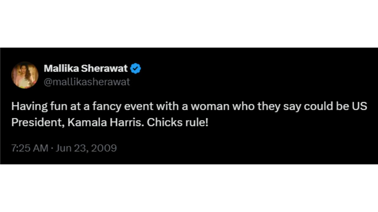 Did Mallika Sherawat predict Kamala Harris' political feat 15 years ago? Actress' old tweet leaves Internet in frenzy