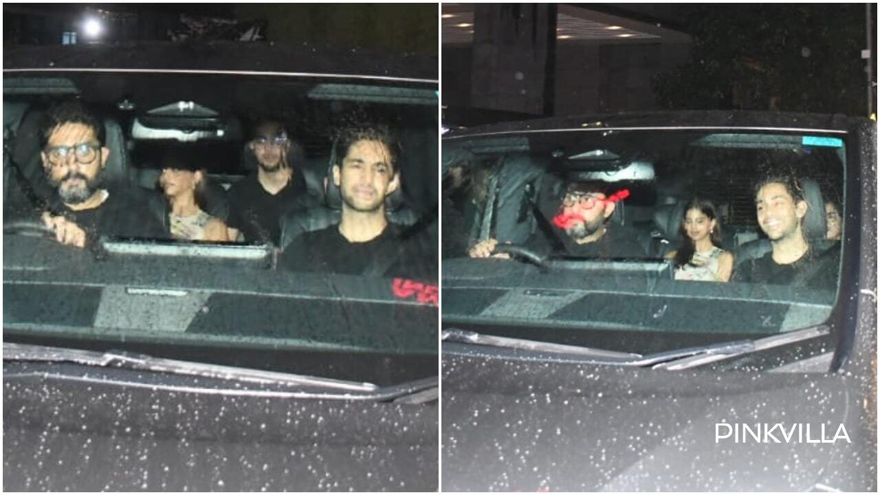 Abhishek Bachchan takes Suhana Khan, Agastya Nanda and Navya Naveli for drive in luxury vehicle; see PICS