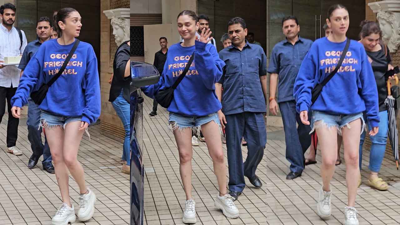 Aditi Rao Hydari redefines casual coolness in distressed shorts with sweatshirt worth Rs 25,848 (PC: APH Images)