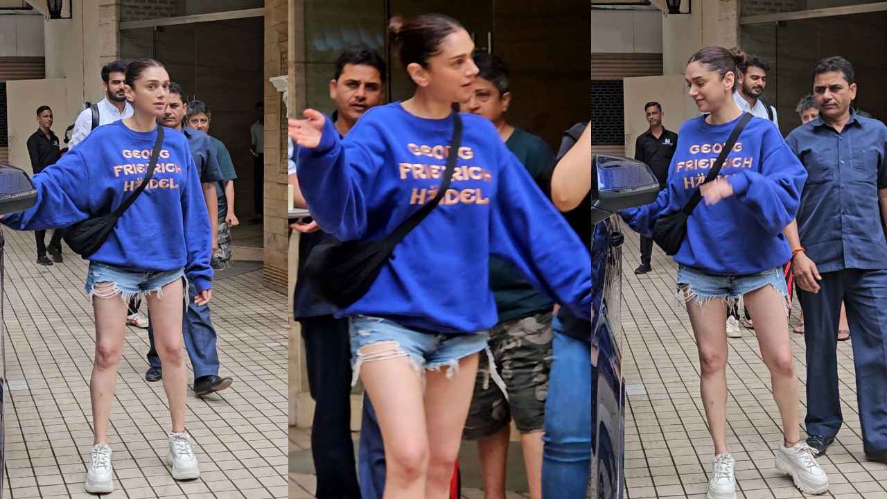 Aditi Rao Hydari redefines casual coolness in distressed shorts with sweatshirt worth Rs 25,848 (PC: APH Images)