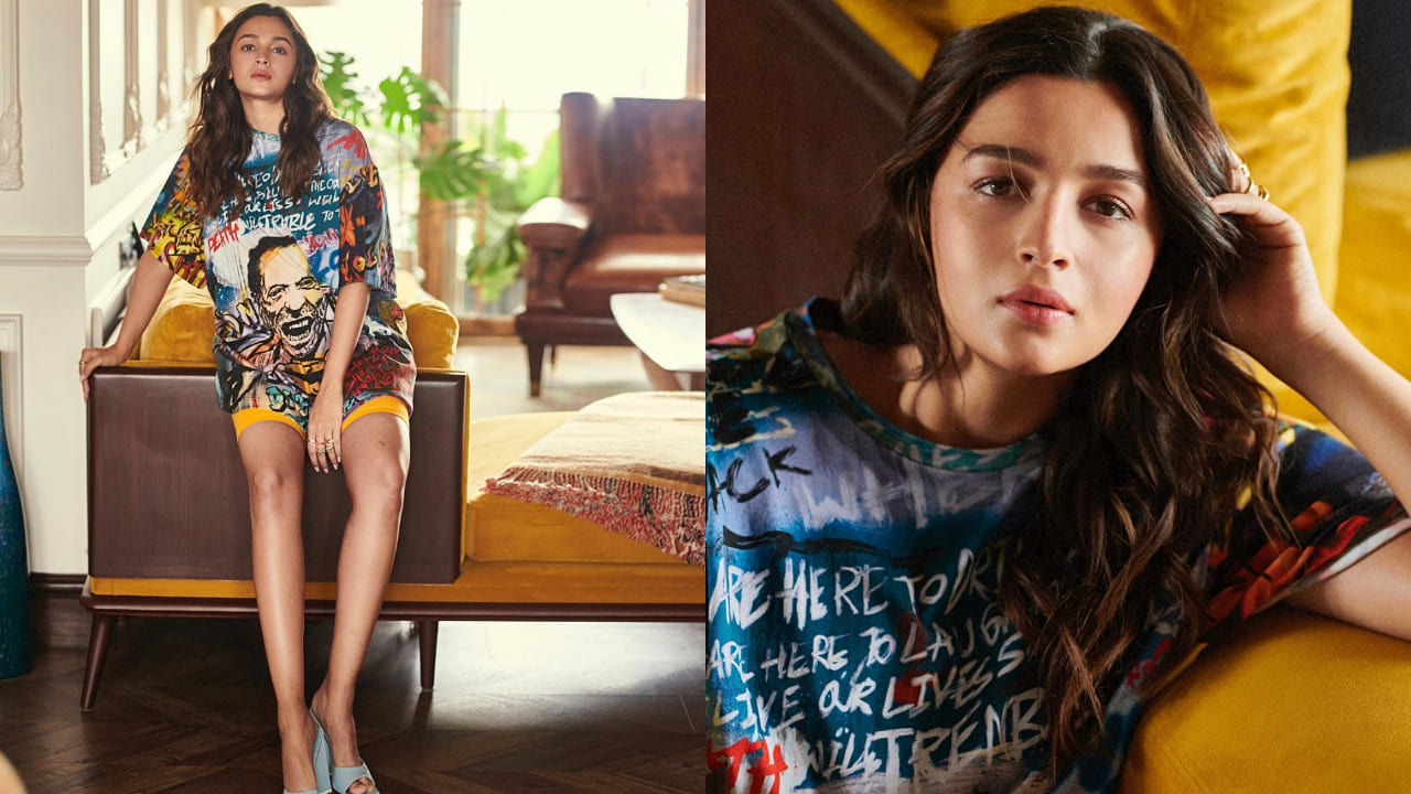 Alia Bhatt in graphic tee 