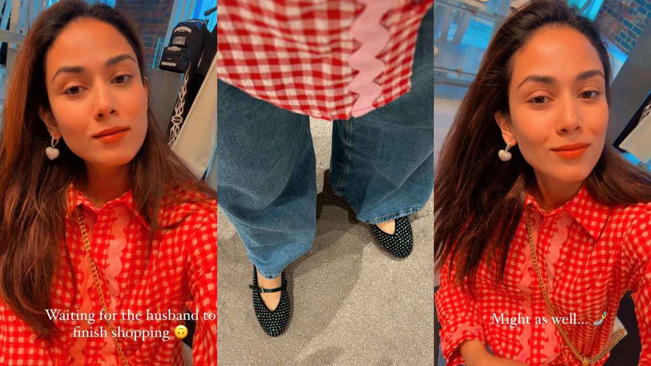 Mira Rajput’s vibrant printed orange shirt is perfect for effortlessly elegant evenings with bae (PC: Mira Rajput Instagram)