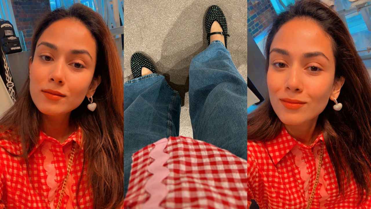 Mira Rajput’s vibrant printed orange shirt is perfect for effortlessly elegant evenings with bae (PC: Mira Rajput Instagram)