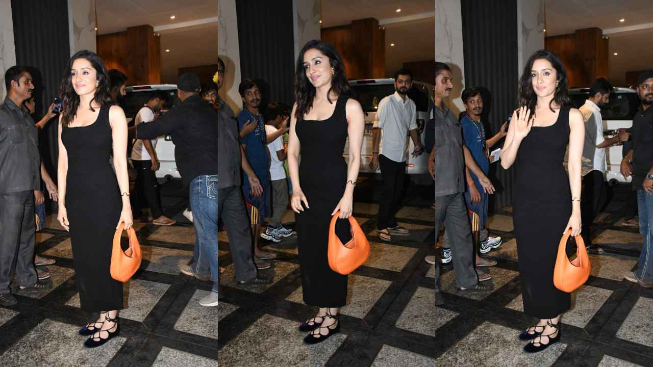 Shraddha Kapoor makes everyone go speechless in her black bodycon dress look with high-end Stella McCartney bag (PC: Viral Bhayani)