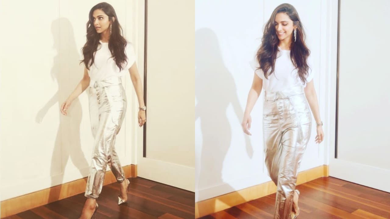 Deepika Padukone in silver pants