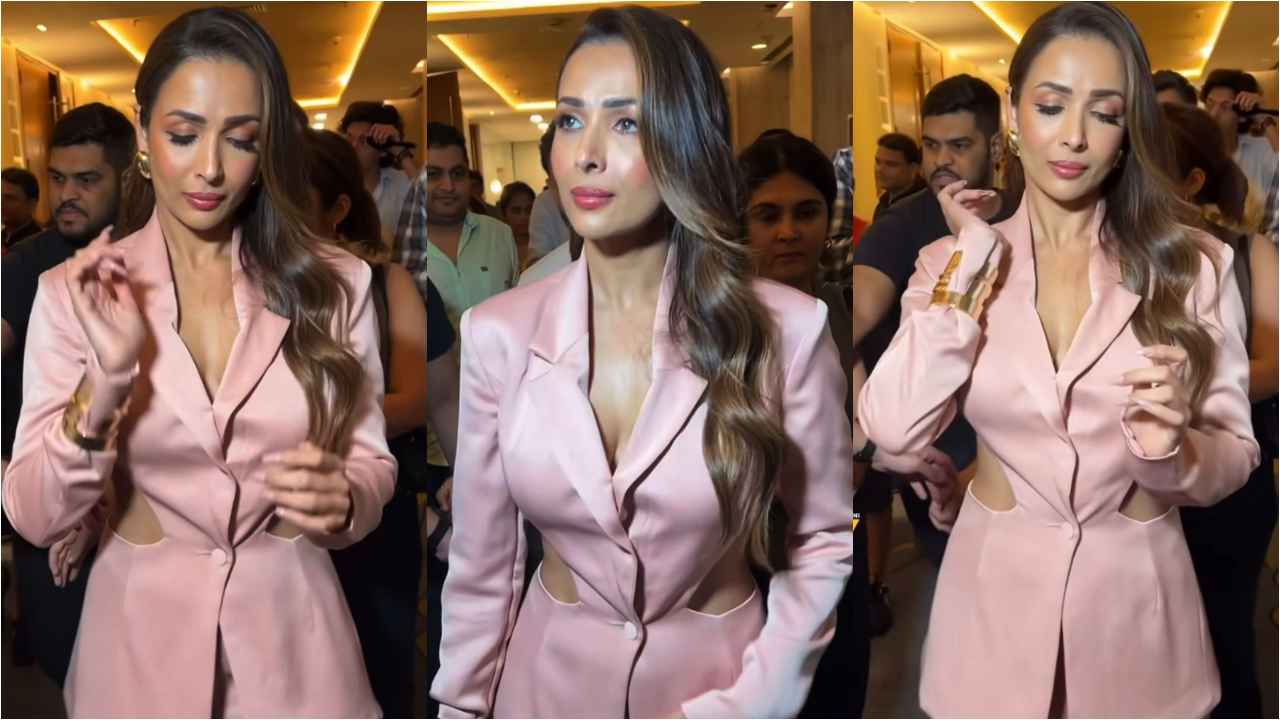 Malaika Arora embraces formal finesse with unexpected twist in fabulous pink pantsuit (PC: Viral Bhayani)