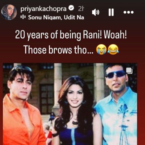 Priyanka Chopra drops BTS pic with Salman Khan and Akshay Kumar from Mujhse Shaadi Karogi: ‘20 years of being Rani’