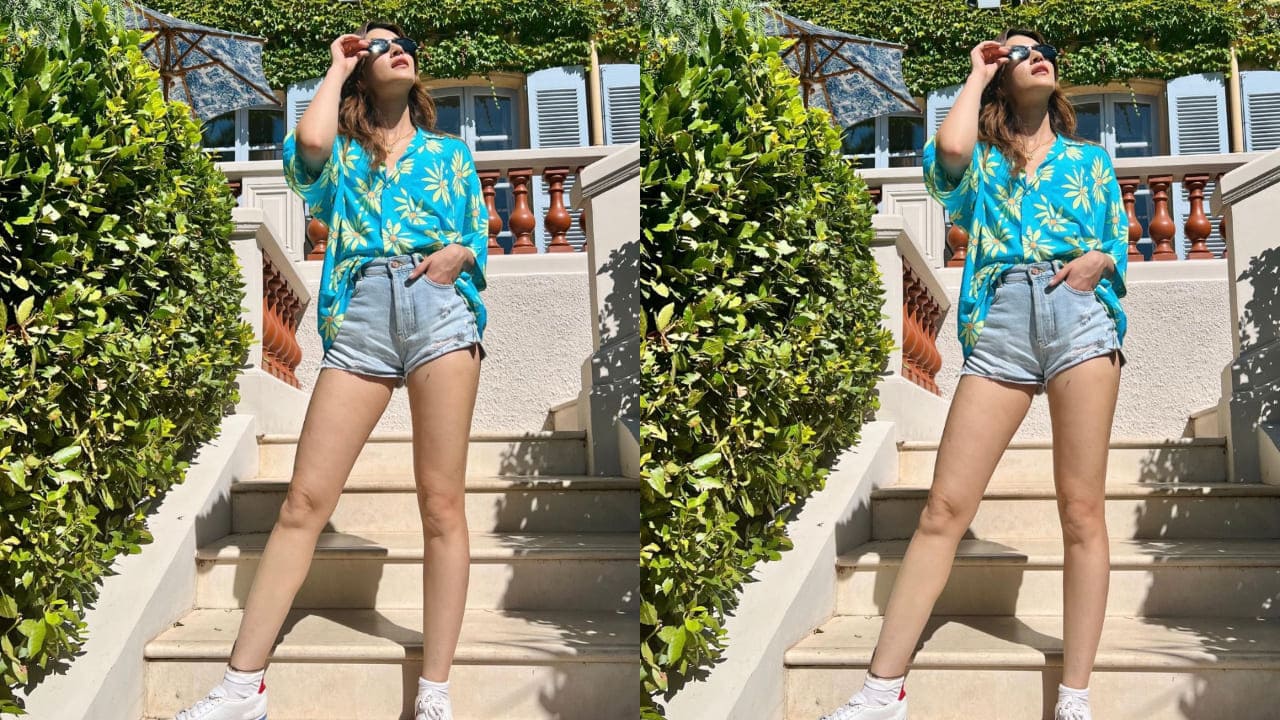 Kriti Sanon in breezy shirt and denim shorts 