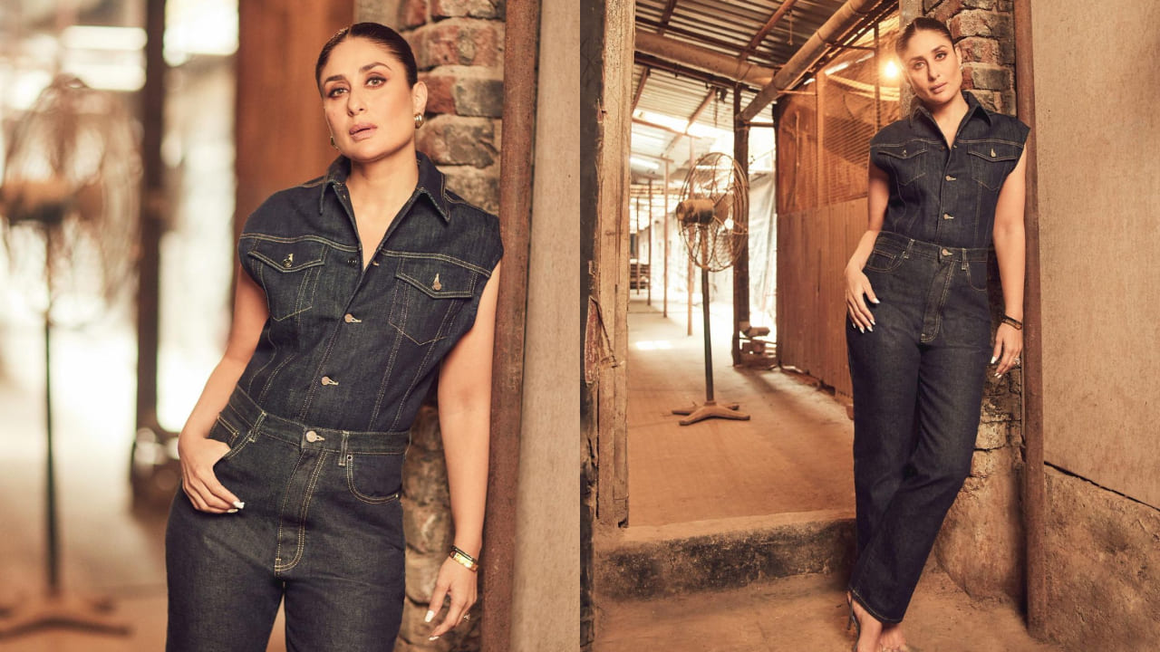 Kareena Kapoor in denim jumpsuit 