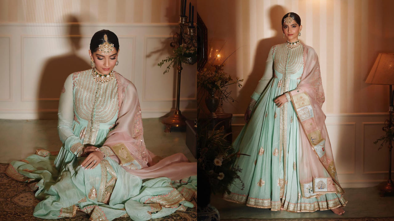 Sonam Kapoor in pastel anarkali 