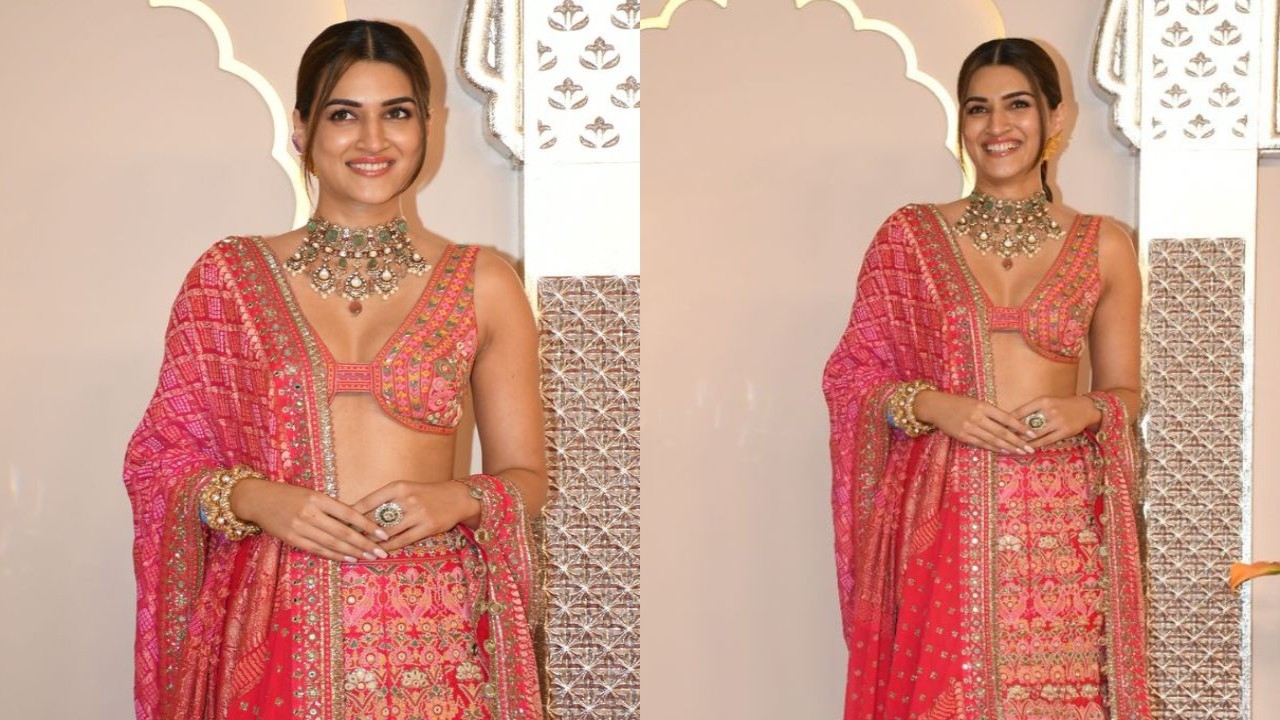 Kriti Sanon looks astonishingly pretty in pink Arpita Mehta lehenga 