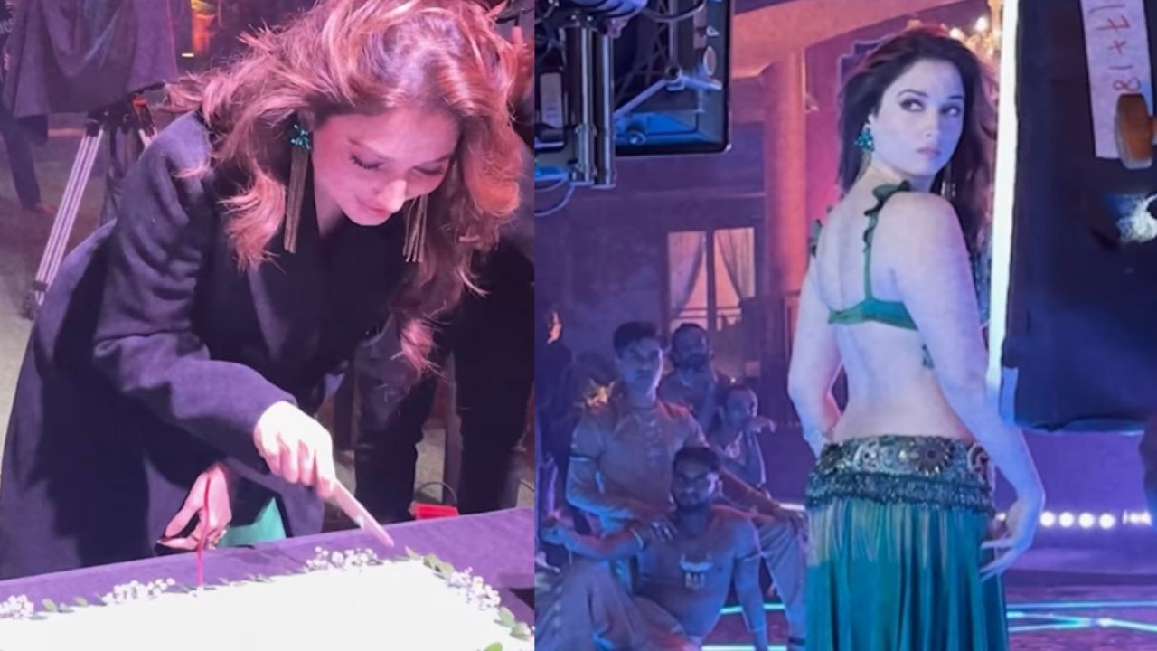 Tamannaah’s birthday celebration on Stree 2 sets (PC: Tamannaah Bhatia Instagram)