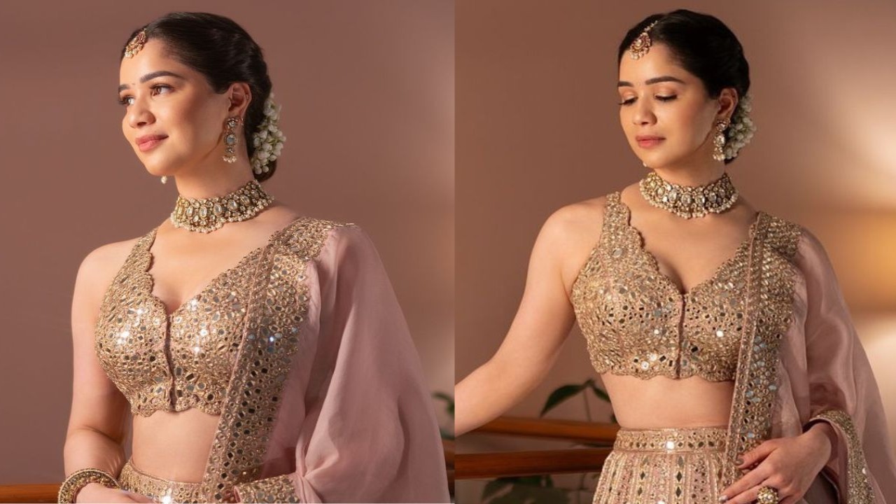 Sara Tendulkar exudes princess vibes in a rose gold lehenga set (PC: Sara Tendulkar Instagram)