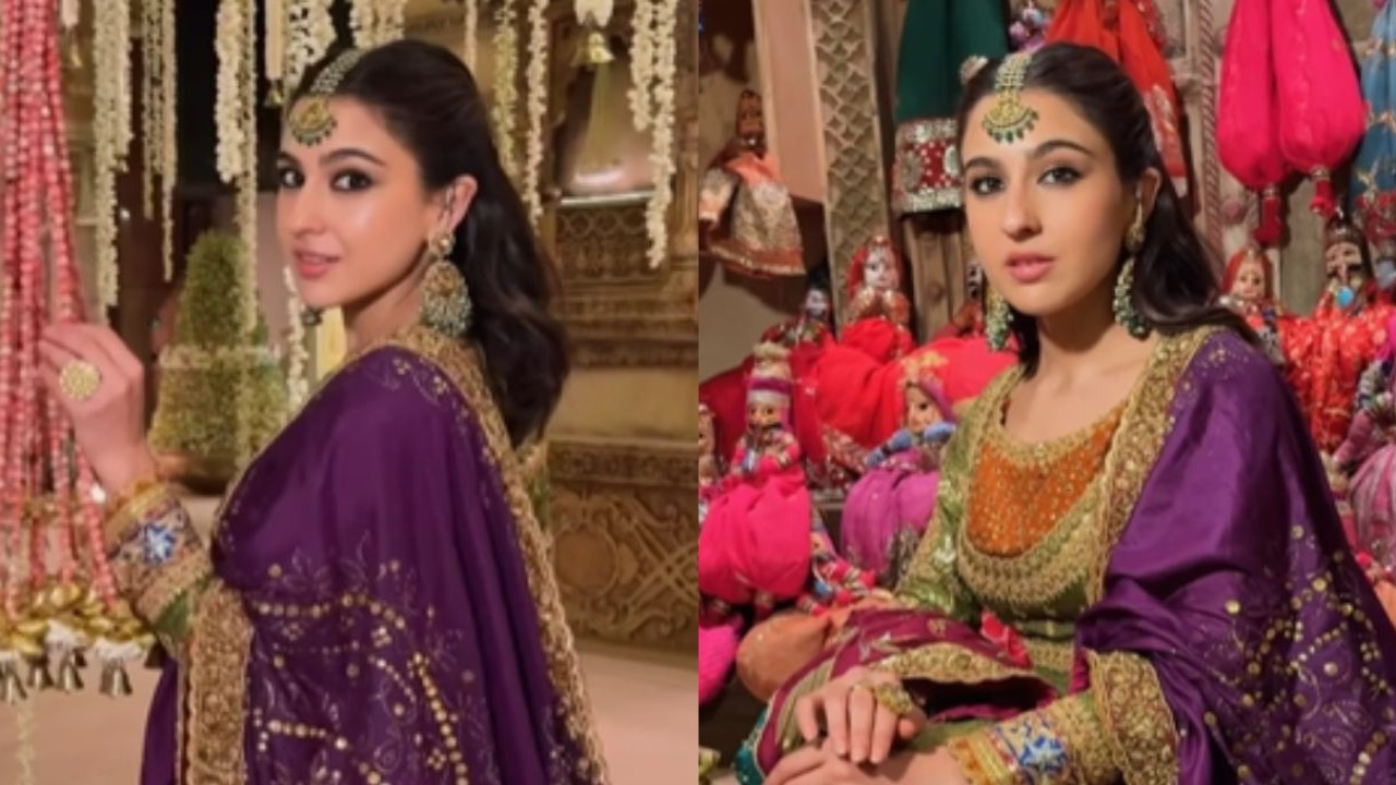 Sara Ali Khan looks regal in colorful jamawar kurta with lehenga (PC: Sara Ali Khan)