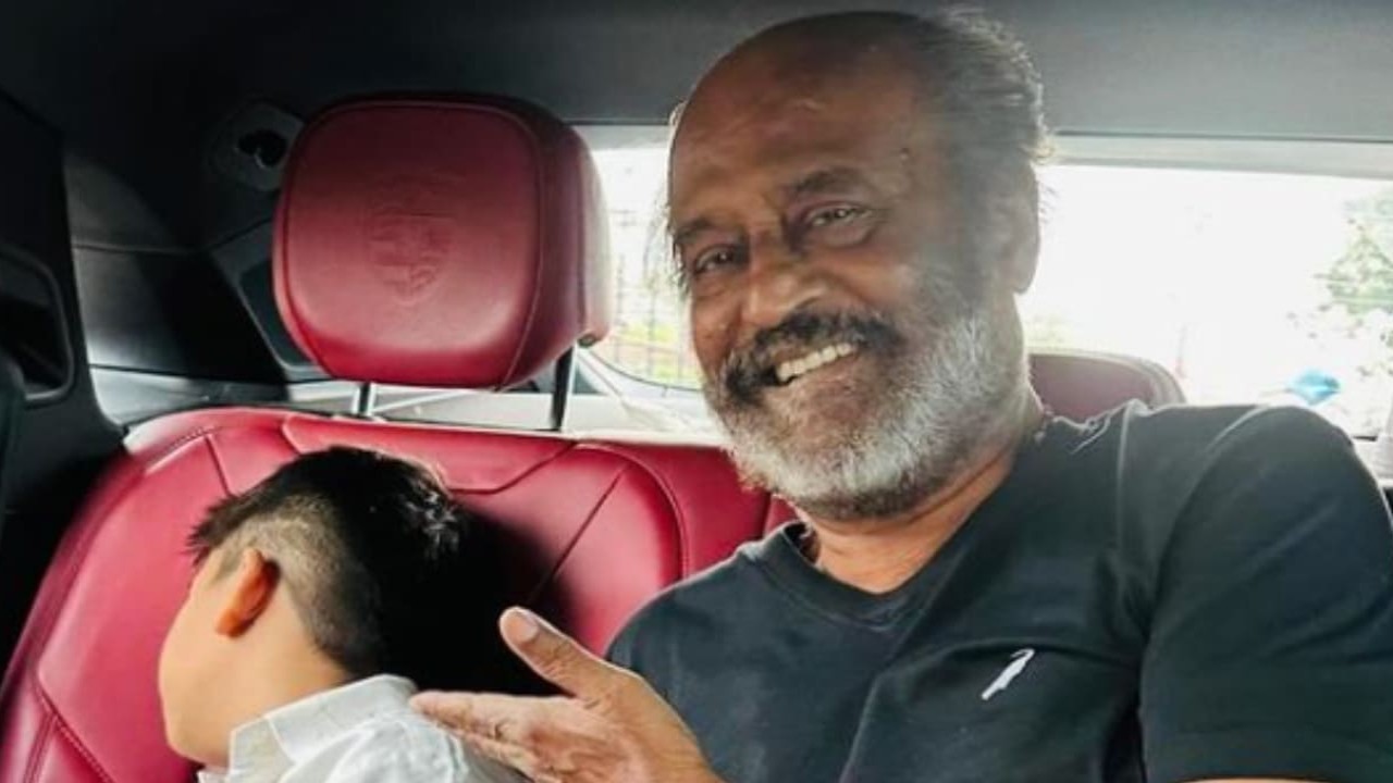 Rajinikanth fulfills grandpa duties by dropping Ved at school; daughter Soundaryaa shares PICS