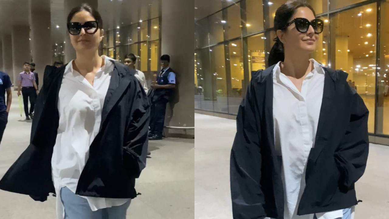  Katrina Kaif with her airport look ft crisp white shirt, black jacket, and Converse kicks shows how to style basics right