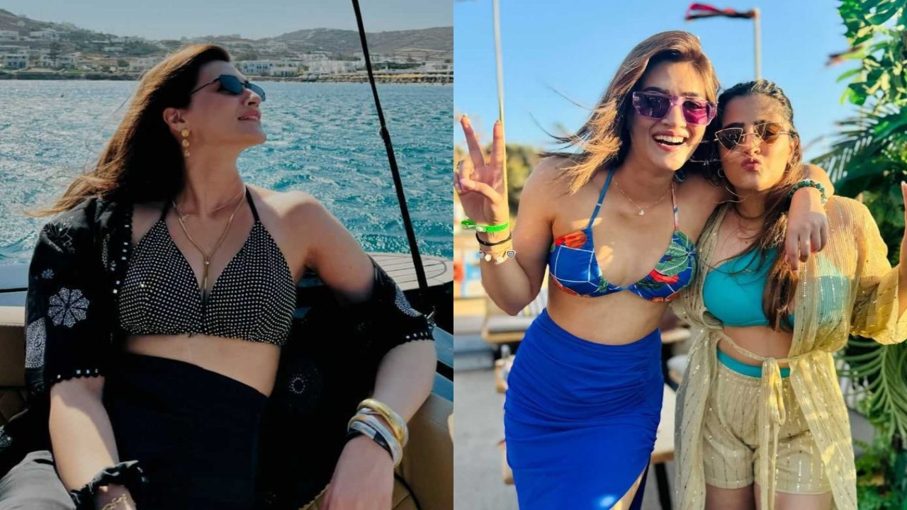 Kriti Sanon drops Greece vacay PICS with sister Nupur and others; fans speculate her rumored beau Kabir Bahia is photographer