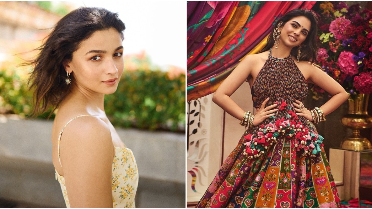 Anant Ambani-Radhika Merchant Wedding: Alia Bhatt is all hearts for Isha Ambani’s Indo-Western Haldi look