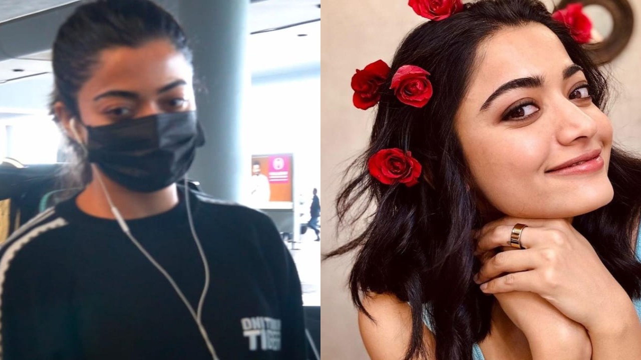 WATCH: Rashmika Mandanna nails all-black airport look; returns to Hyderabad after attending Anant-Radhika's wedding