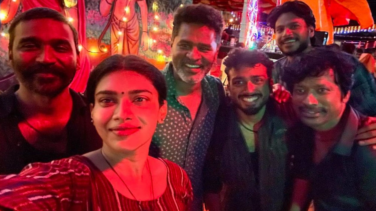 Raayan selfie: Dushara Vijayan drops special PIC from filming days featuring Dhanush, Prabhudeva, and SJ Suryah