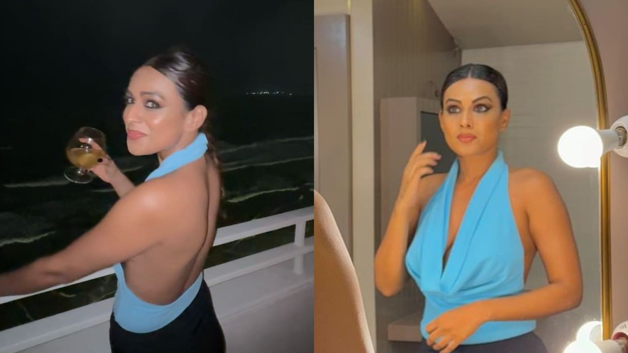 PICS: Nia Sharma flaunts her fashion game in jaw-dropping backless blue ensemble