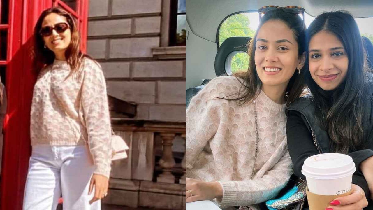 Mira Rajput answers London’s call in ultimate vacation-ready look with stylish sweater, comfy white pants, and sporty sneakers