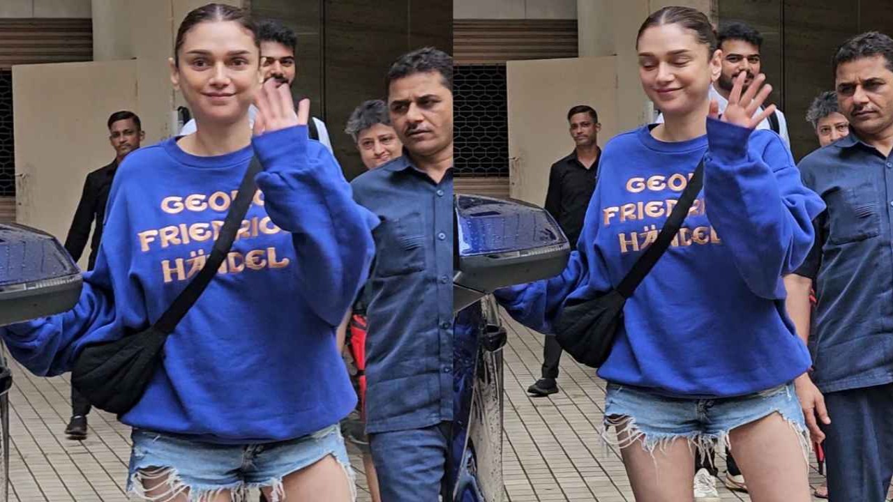 Aditi Rao Hydari, monsoon, monsoon fashion, sweatshirt, shorts, denim shorts, distressed denim, casual, casual wear, Style, Fashion