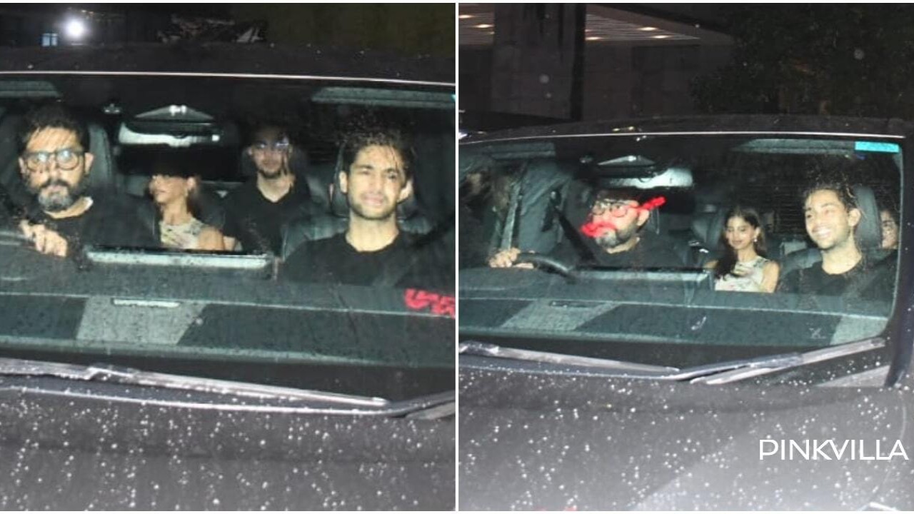 Abhishek Bachchan takes Suhana Khan, Agastya Nanda and Navya Naveli for drive in luxury vehicle; see PICS