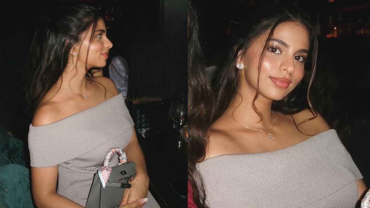 Suhana Khan, The Archies,dress, ribbed dress, gray, Prada, Hermes, formal, style, fashion