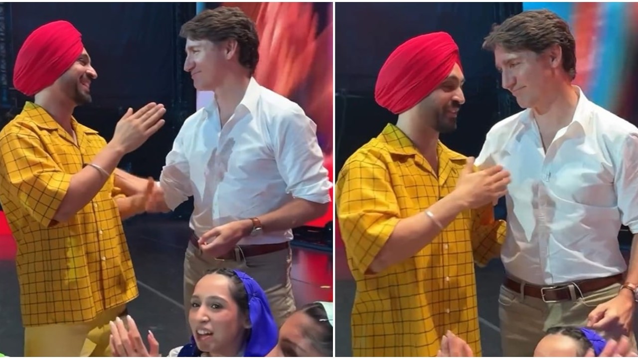 WATCH: Diljit Dosanjh greets Canadian Prime Minister Justin Trudeau with folded hands as he comes on stage with the singer before the concert