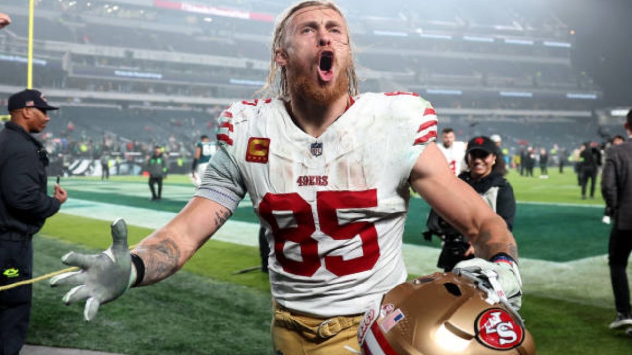 George Kittle reveals he texted this hilarious Taylor Swift request to Travis Kelce during Christian McCaffrey’s wedding
