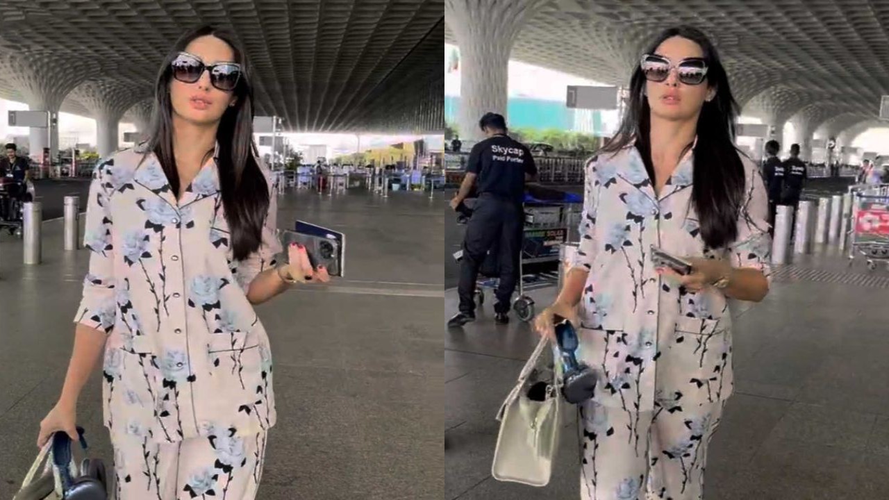 Nora Fatehi wears a co-ord set at the airport