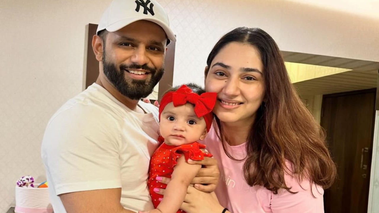 Rahul Vaidya and Disha Parmar share heartwarming family PIC; daughter Navya's cutesy reaction will melt your heart