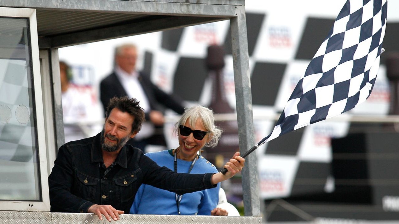 Keanu Reeves attends motorcycle race in Germany with girlfriend Alexandra Grant