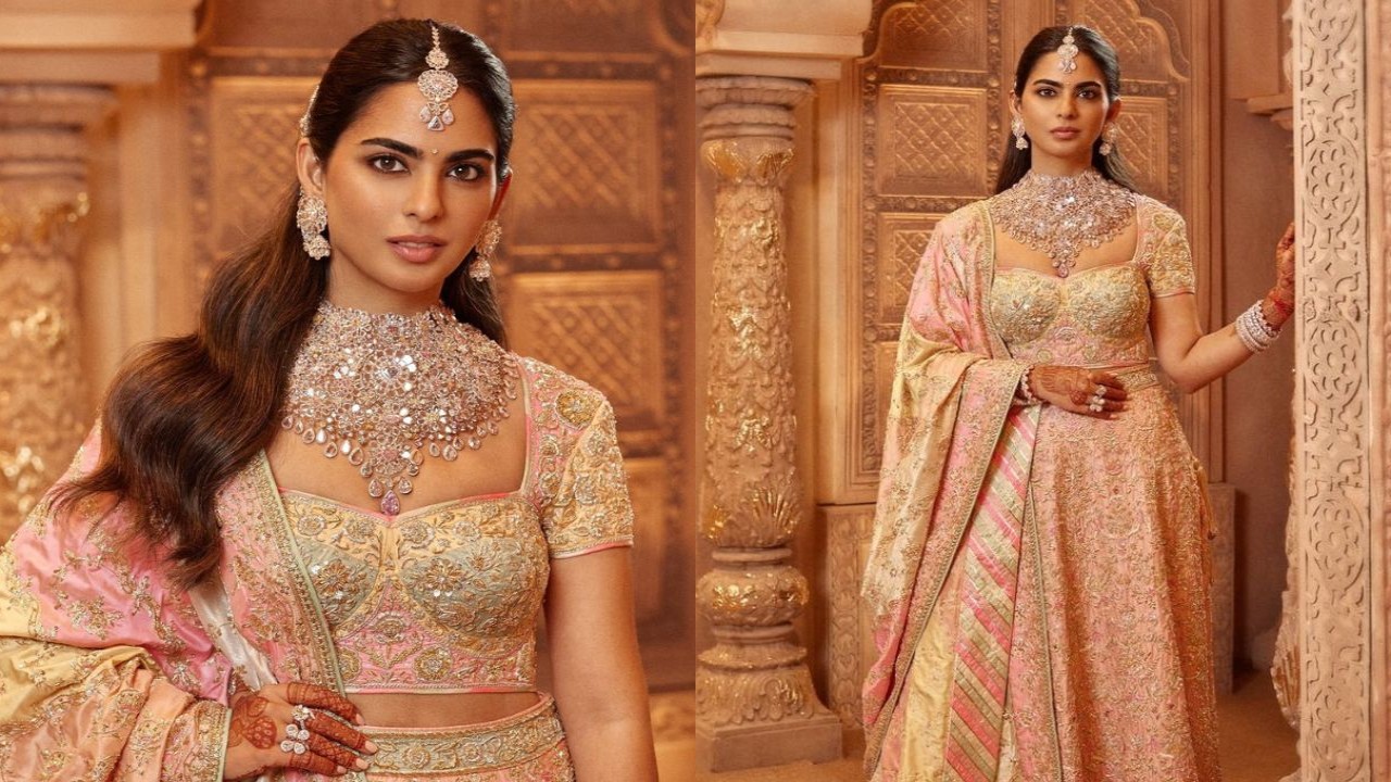 Isha Ambani in Abu Jani Sandeep Khosla couture 