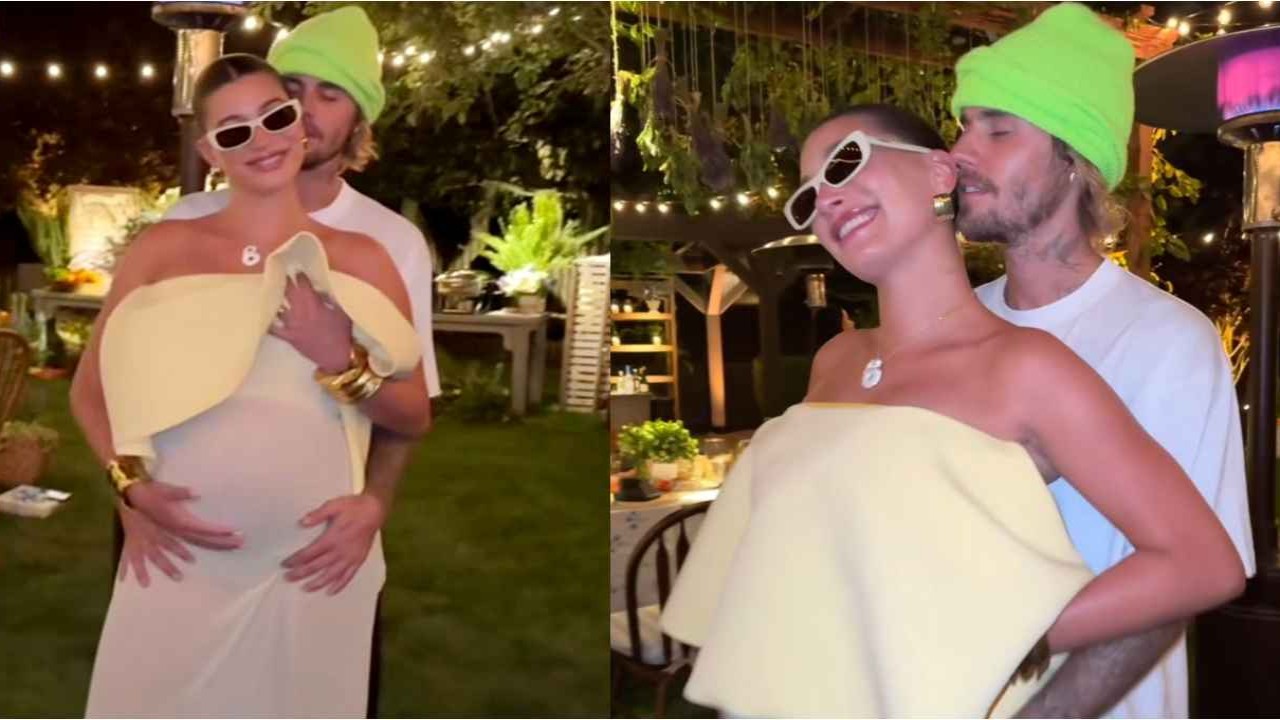 Hailey Baldwin Bieber, Justin Bieber, maternity style, pregnant, gen-z fashion icon, gown, maxi dress, pale yellow,, style, fashion