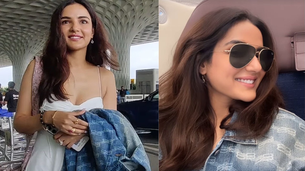 Jasmine Bhasin’s airport look decoded: Classic white dress and denim jacket spell casual chic vibes